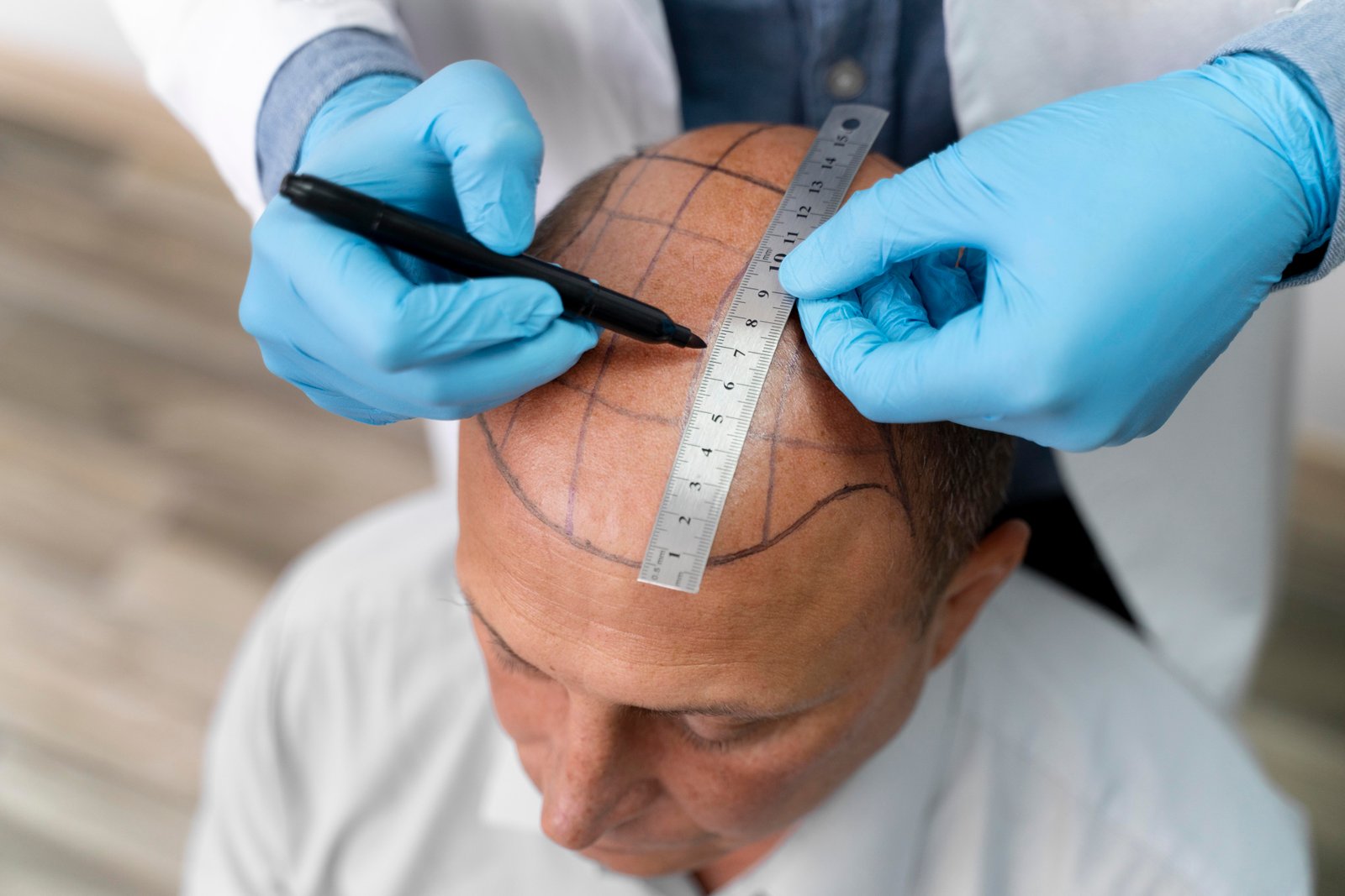 Hair transplant consultation in a clinic setting